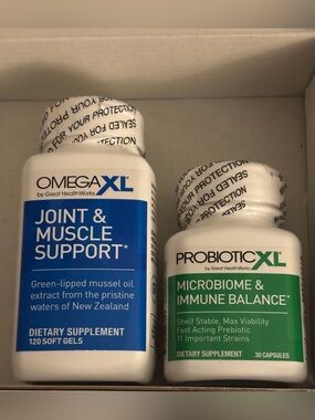 Great Healthworks Omega XL Joint & Muscle Support 120 Soft Gels & Probiotic XL